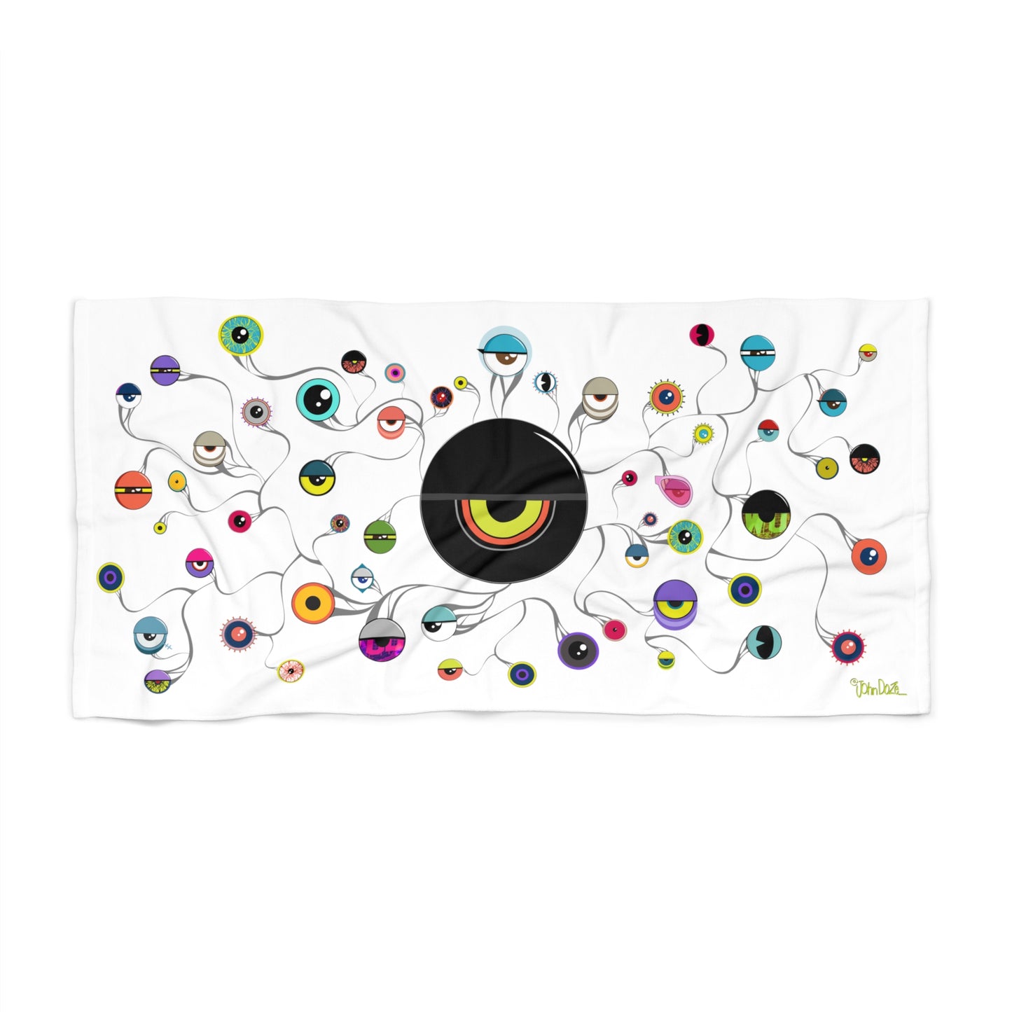 T018 EYEdentity EYEBall White Beach Towel