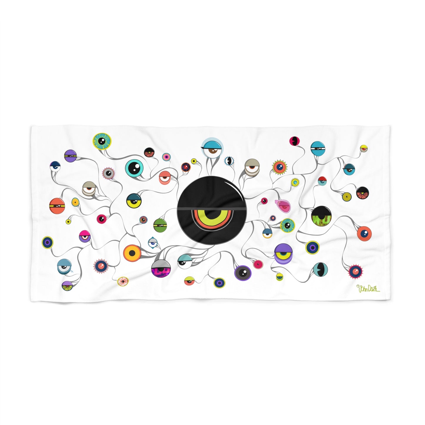 T018 EYEdentity EYEBall White Beach Towel